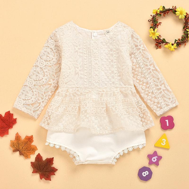 Solid Lace Tassel Bodysuit for Baby Girl - PrettyKid