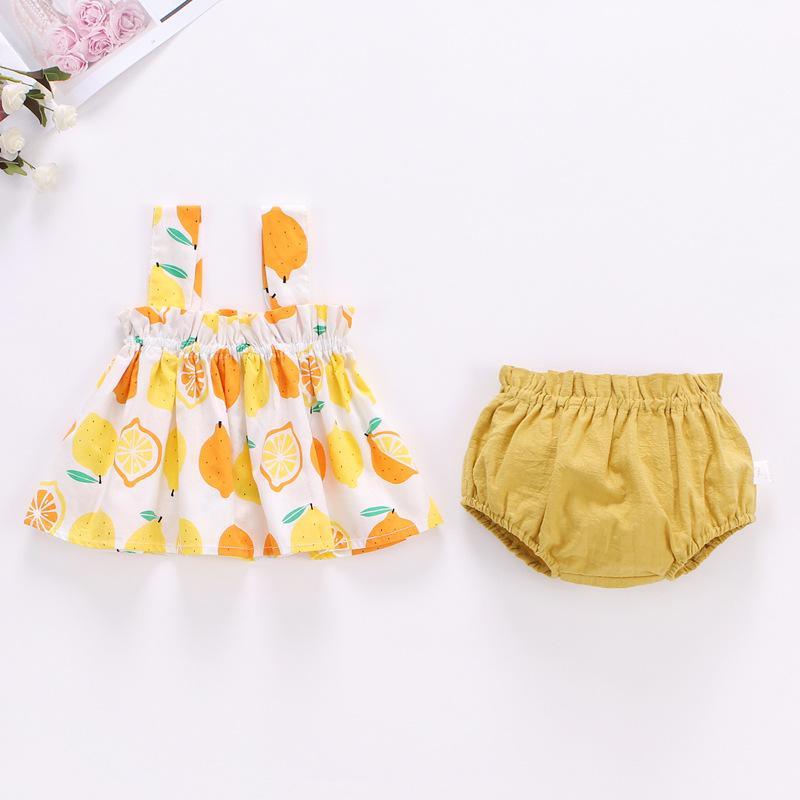 Baby Girl 2pcs Floral Pattern Summer Suit Cami Top & Shorts - PrettyKid