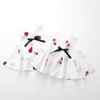 Baby Girls Embroidered Flower Watermelon Suspender Skirt - PrettyKid