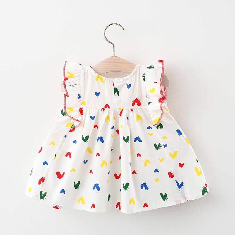 Baby Girl Heart-shaped Pattern Vest Dress Children's Clothing - PrettyKid