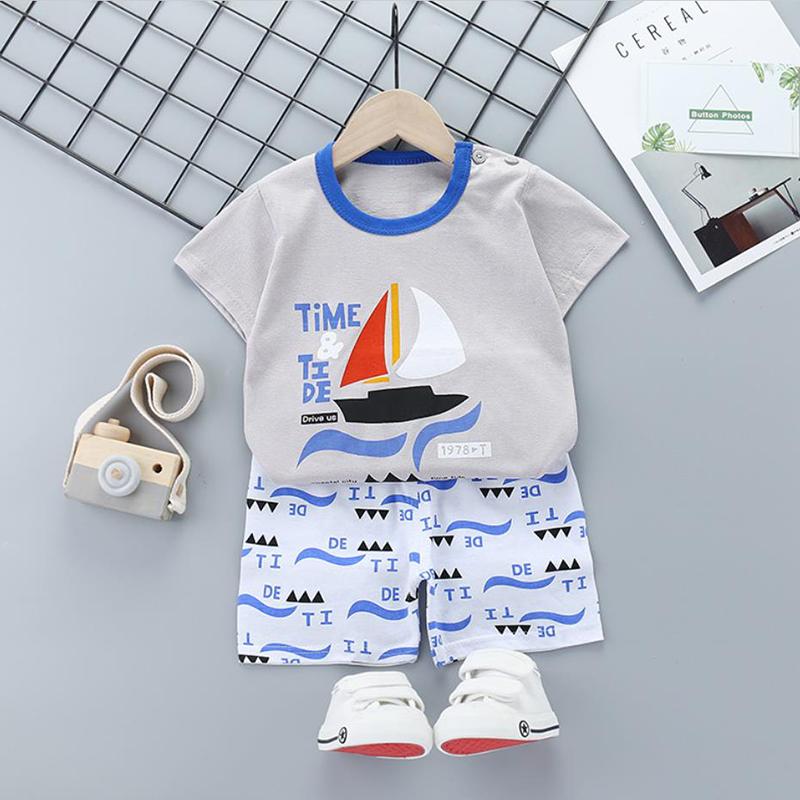 2pcs Cute Prints T-shirt and Pants Wholesale children's clothing - PrettyKid