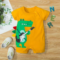 Music Dinosaur Pattern Bodysuit for Baby Boy - PrettyKid