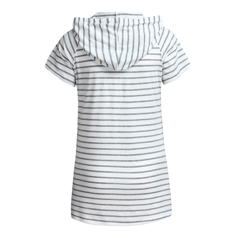 Women Striped Hooded Breastfeeding T-shirt - PrettyKid