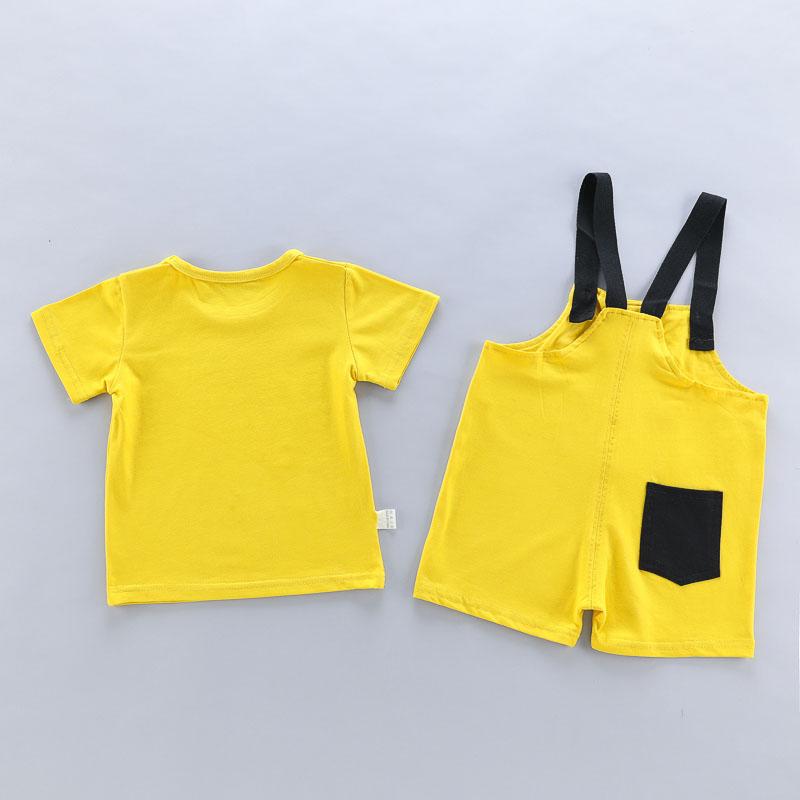 Toddler Boy Cartoon Lion Pattern T-Shirt & Overalls Children's Clothing - PrettyKid