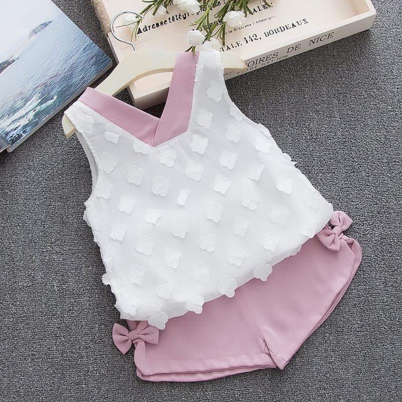 2-piece Chiffon Top & Shorts for Toddler Girl - PrettyKid