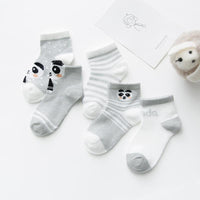 5-piece Cartoon Design Mesh Socks - PrettyKid