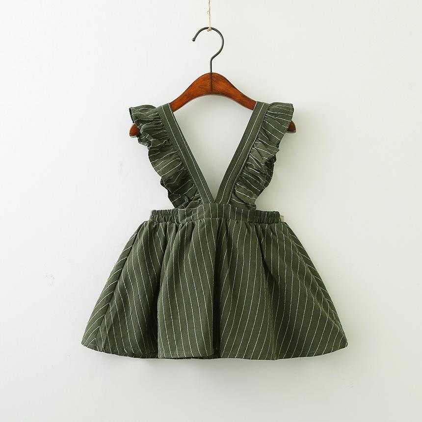 Girls Lovely Striped Strap Dress Casual Princess Skirt - PrettyKid