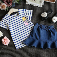 2-piece Striped Dress Set for Toddler Girl - PrettyKid