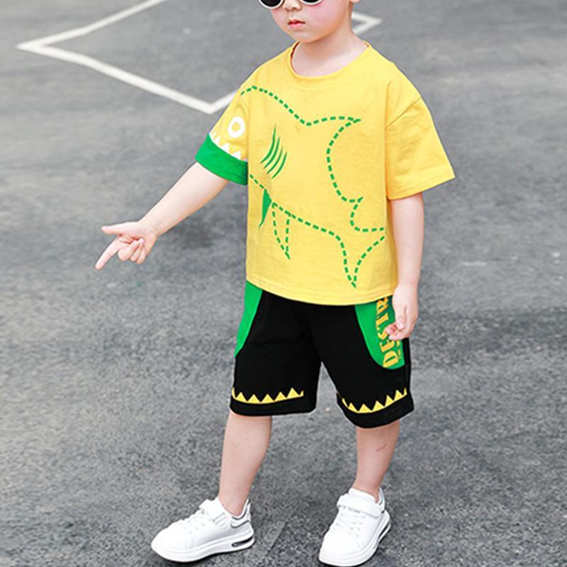 Boy Shark Pattern Sporty Suit - PrettyKid