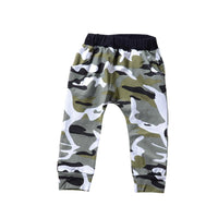 Children's letter short sleeve camouflage pants suit - PrettyKid