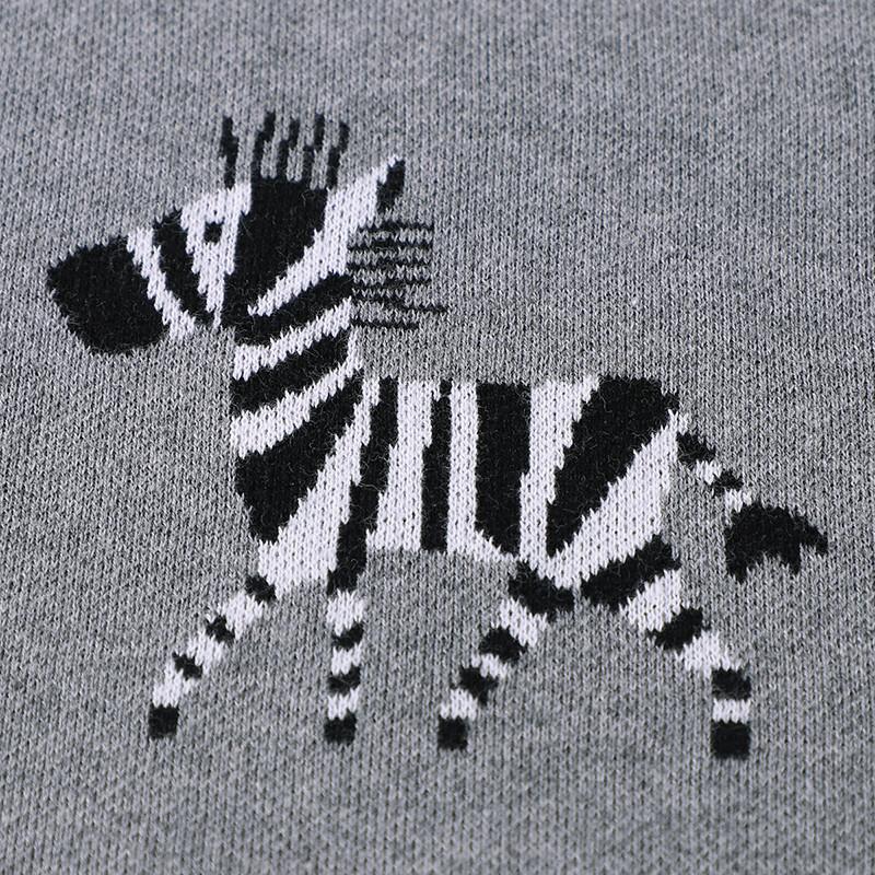 Knitted Zebra Print Baby Blanket - PrettyKid