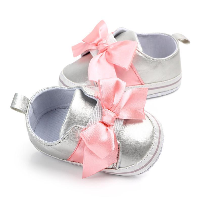 Bow Velcro soft sole baby shoe - PrettyKid