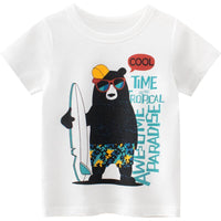 Grow Boy Bear Pattern T-shirt - PrettyKid