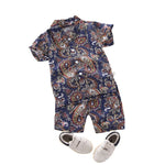 Beach Leaves Tree Print Toddler Boys Outfits Sets Shirt And Short - PrettyKid