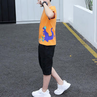 2-piece Cartoon Design T-shirt & Shorts for Boy - PrettyKid