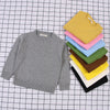 Toddler Kids Boys Girls Cotton Round Neck Solid Color Sweater Children Pullover Knitted Sweater - PrettyKid