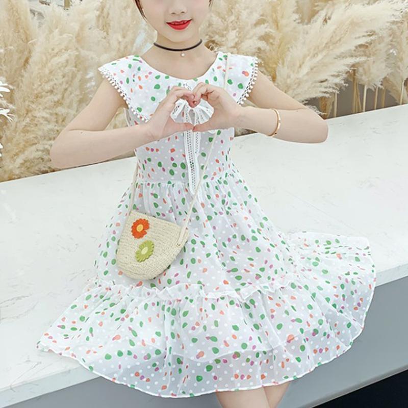 Girl Chiffon Polka Dot Dress - PrettyKid