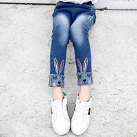 Rabbit Pattern Jeans for Girl - PrettyKid