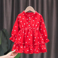 Toddler Girl Polka Dot Pattern Red Dress Wholesale Children's Clothing - PrettyKid