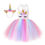 18M-10Y Kid Girls Unicorn Sequined Gauze TuTu Dresses & Headband Wholesale Girls Clothes - PrettyKid