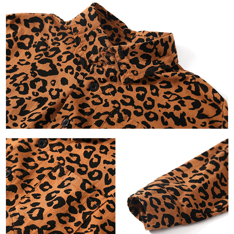 Toddler Kids Boys Leopard Print Shirt - PrettyKid