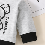 Toddler Boys Long Sleeve Bear Print Pullover Sweater Pants Set - PrettyKid