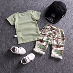 Boys and Girls Children's Suit Short-sleeved Shorts 2-piece Set