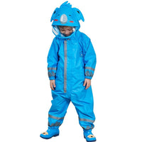 Children's Solid Color Cartoon Long Hooded Long Raincoat Only Raincoat - PrettyKid