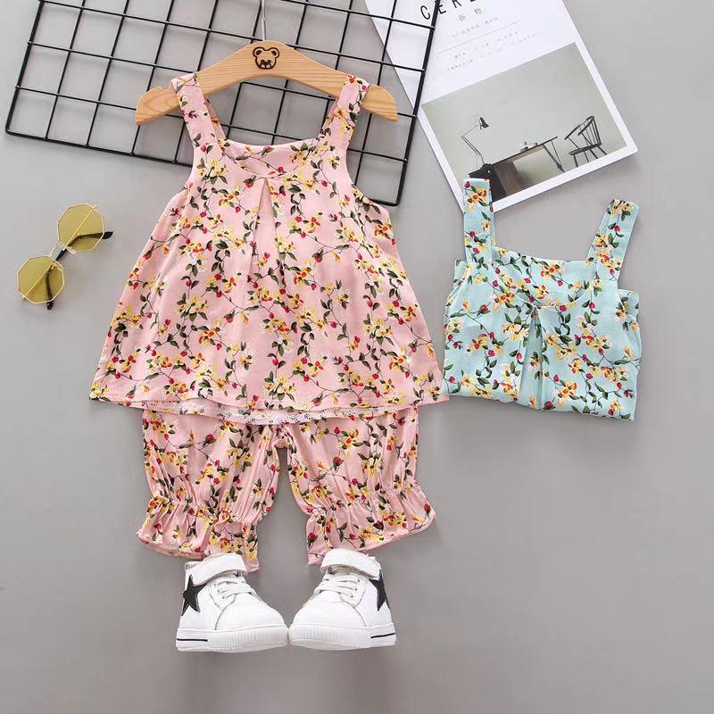 Toddler Girl Small Pattern Sling Set Wholesale Children's Clothing - PrettyKid