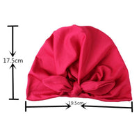 Solid Baby Turban with Bow Basin Children Woolen Hat Children's Clothing - PrettyKid