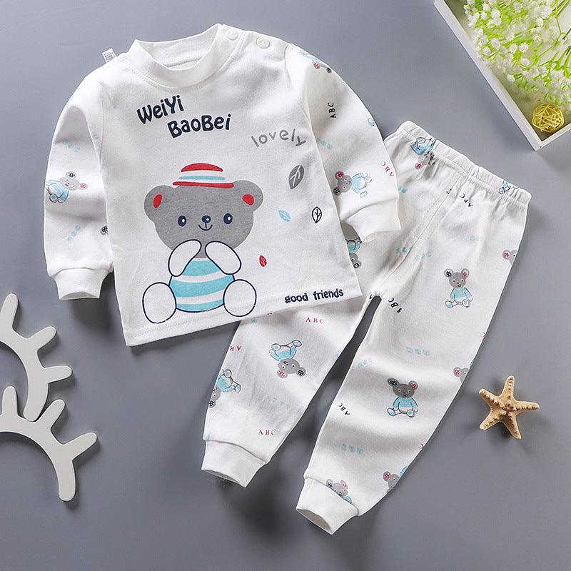 Baby Bear Print Sweatshirt And Trousers Baby Clothes Set - PrettyKid