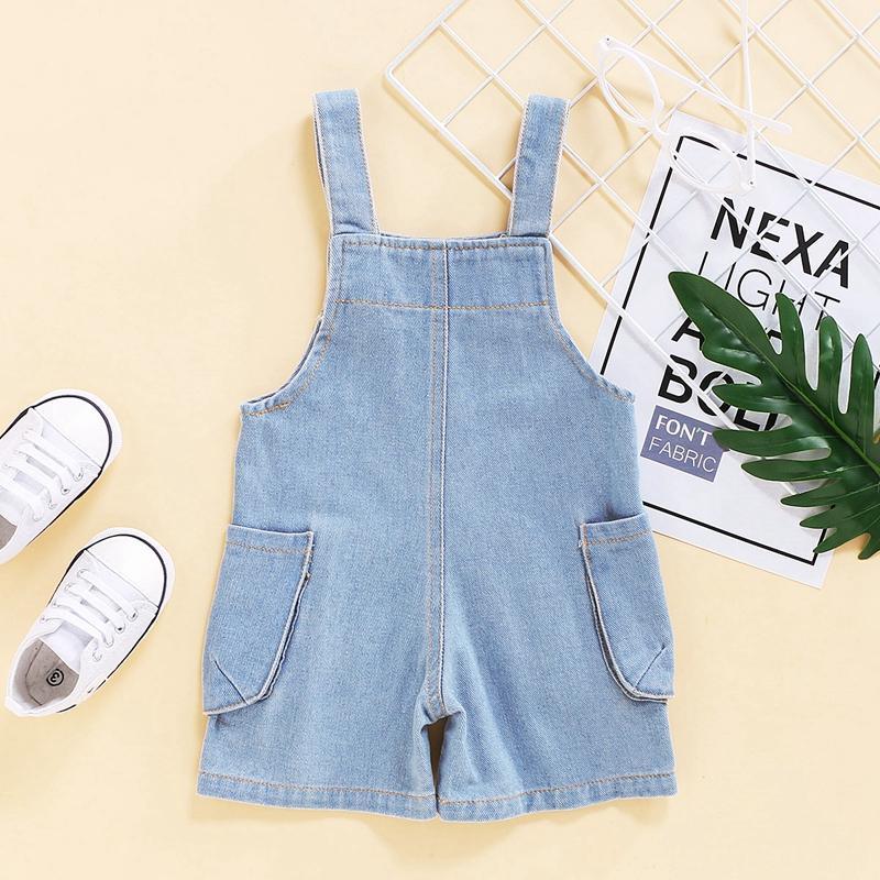 Solid Denim Overalls - PrettyKid