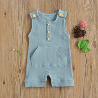 Baby Solid Pattern Summer Jumpsuit - PrettyKid