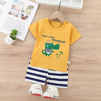 2pcs Cute Cartoon Print T-shirt and Pants - PrettyKid