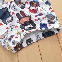 Printed Short Sleeve T-shirt Cartoon Printed Pants Halloween Set Bulk Childrens Clothing - PrettyKid