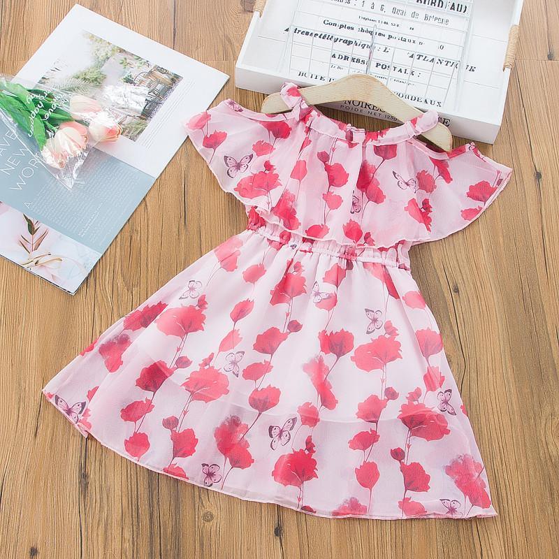 boys boutique wholesale Toddler Girl Floral Print Sweet Dress - PrettyKid