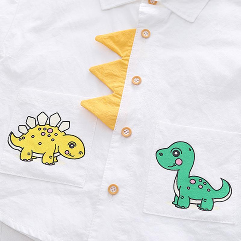 Toddler Boy Dinosaur Pattern Shirt T-shirt & Animal Pattern Shorts Wholesale Children's Clothing - PrettyKid