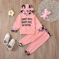 2-piece Letter Pattern Hoodie & Pants for Toddler Girl - PrettyKid