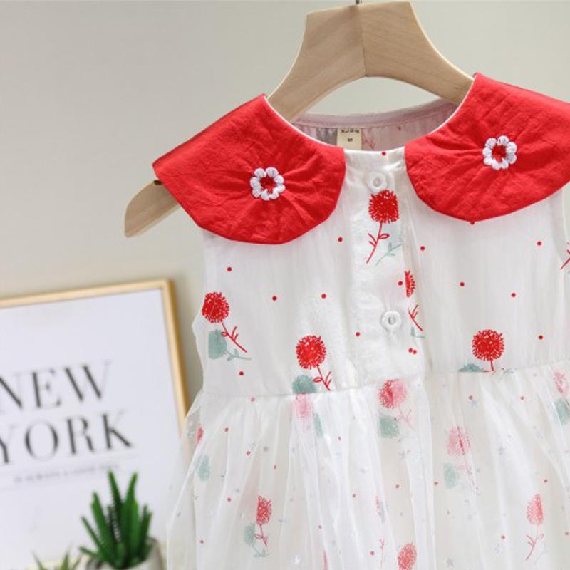 Floral Printed Mesh Dress for Baby Girl - PrettyKid
