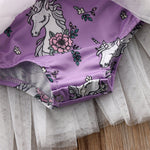 Toddler Girls Cute Unicorn Fly Sleeve Mesh Princess Dress - PrettyKid