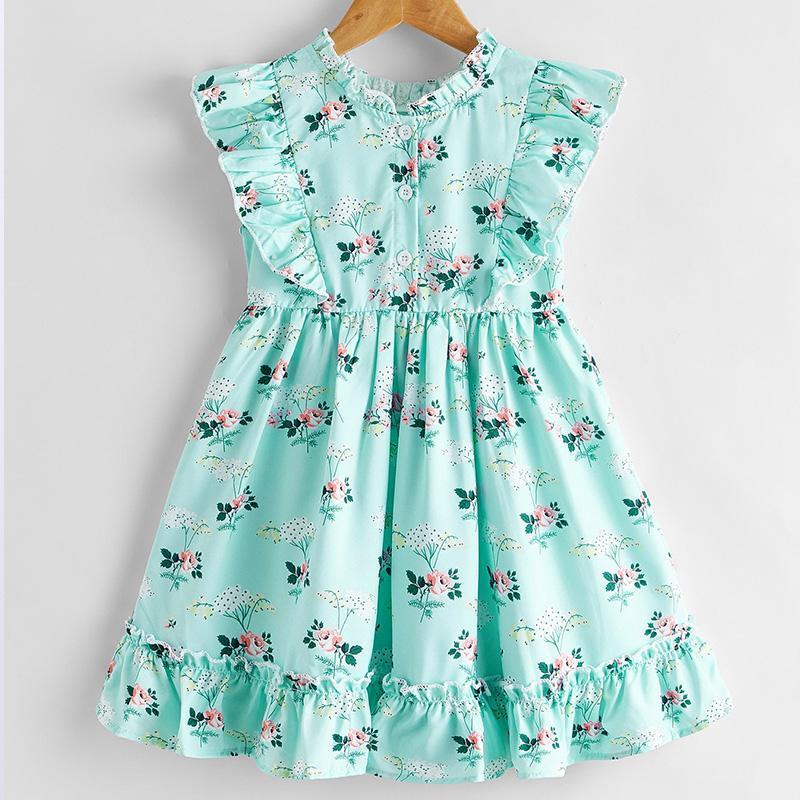 Toddler Girl Ruffle Floral Dress - PrettyKid