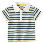 Boys Colorblock Striped Polo T-Shirt Wholesale Striped Polo Shirts - PrettyKid