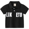 Boys Short Sleeve LIKETO Print Polo T-Shirt Wholesale Toddler Clothing - PrettyKid
