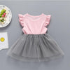 Baby Girl Lace Flying Sleeve Butterfly Mesh Splice Dress - PrettyKid