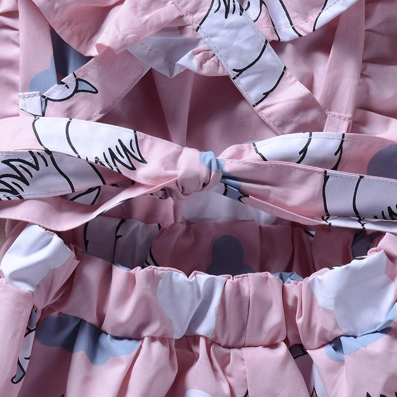 Princess Dress Swan White Cloud Print Backless Dress For Girls - PrettyKid