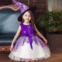 Girls Party Dress Princess Tutu Skirt Girls Star Mesh Dress With Hat - PrettyKid