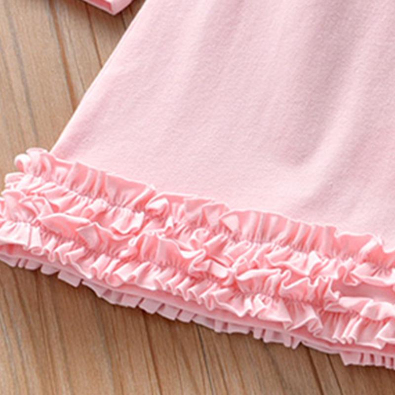 kid clothing vendors for boutiques Toddler Girl Bear Pattern Ruffle Decor Dress - PrettyKid