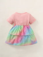 Baby Girl Unicorn Print Tie-Dye Dress Baby Girl Dresses Boutique - PrettyKid