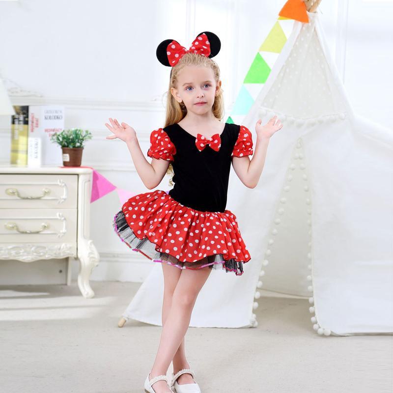 Toddler Girl Bow Decor Polka Dot Mesh Hem Dress & Headhand - PrettyKid