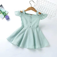 Toddler Girl Summer Flying Sleeve Plaid Princess Dress Wholesale Children's Clothing - PrettyKid